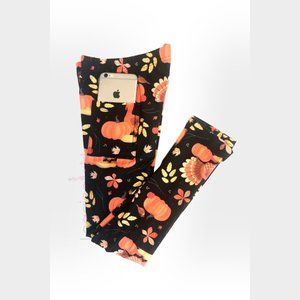 Autumn Splendor - Two Pockets - Fall / Thanksgiving Leggings - KIDS S/M (Kids)